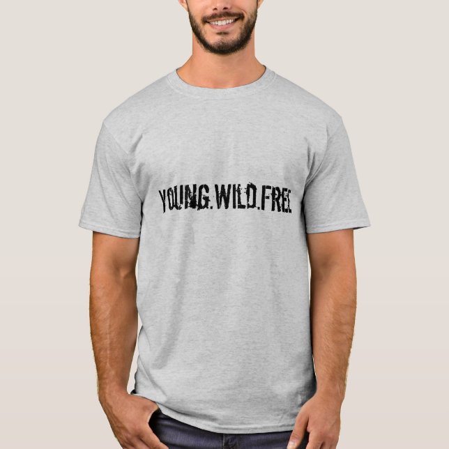 "Jeune" T-shirt gris libre sauvage de Sledders.com (Devant)