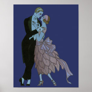 Jeunes mariés Art Déco vintage, danse de mariage d