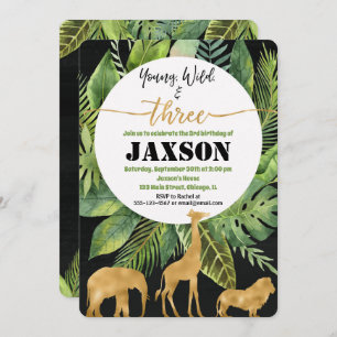 Jeunes sauvages et trois garçons invitation à l'or