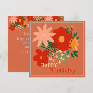 JEUX anniversaire carte de voeux fleurs d'origine