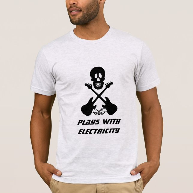 Jeux avec le T-shirt de musicien de l'électricité (Devant)