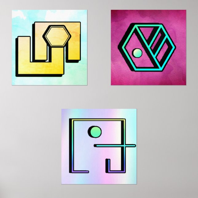 Jeux D'art Mural Abstract Angles (Recto)