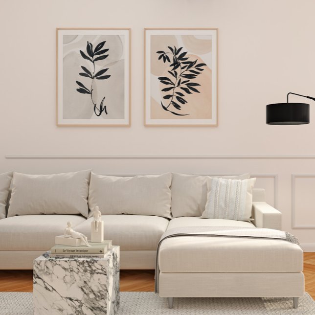Jeux D'art Mural Affiche simple scandinave à branche noire (Scandinavian simple black branch set
)