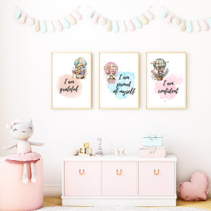 Jeux D'art Mural Affirmation animale motivée par des Whimsical Prin