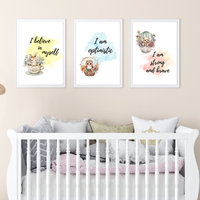 Jeux D'art Mural Affirmation animale motivée par des Whimsical Prin (Créateur téléchargé)