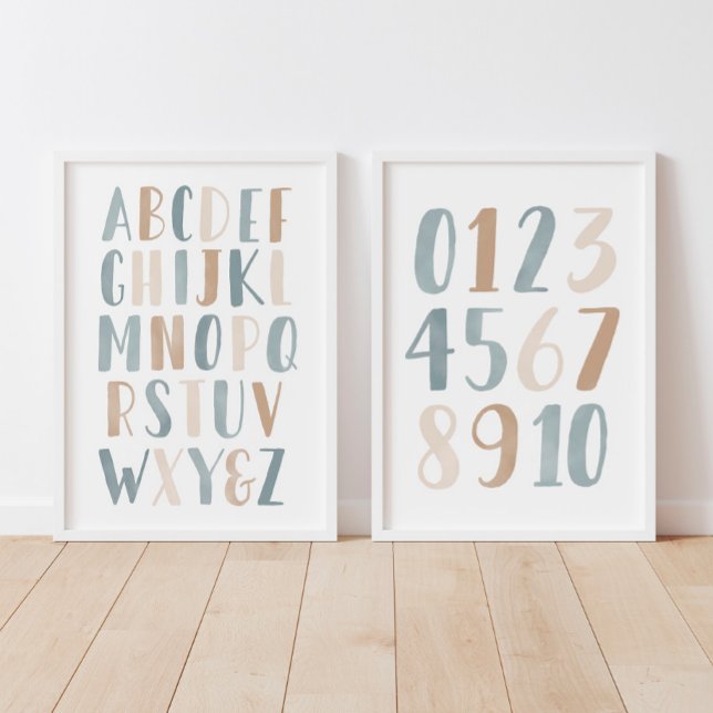 Jeux D'art Mural Alphabet bleu et chiffres Classe éducative (Créateur téléchargé)