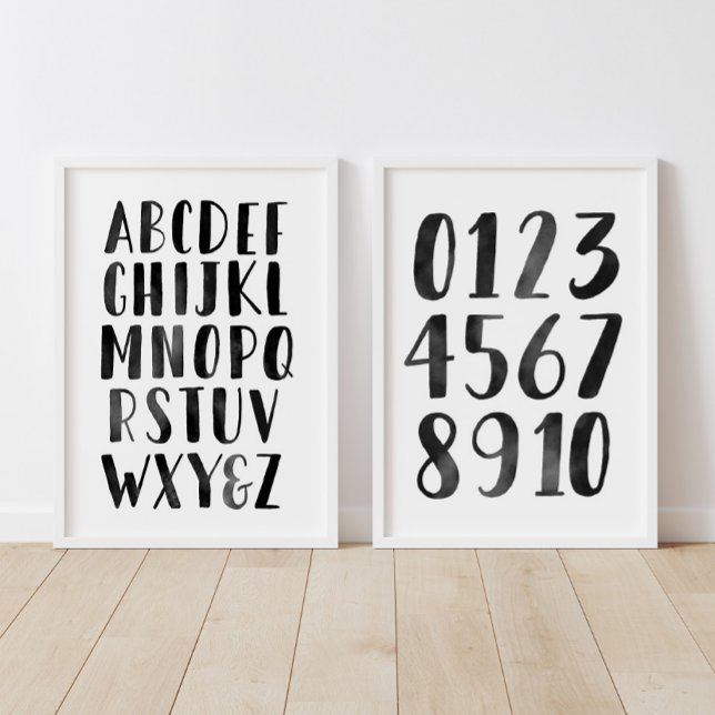 Jeux D'art Mural Alphabet noir et chiffres Classe éducative (Créateur téléchargé)