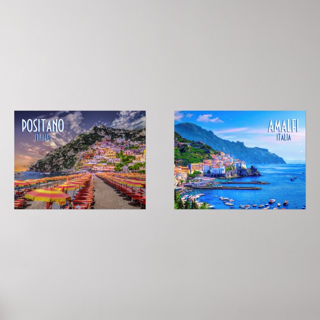 Jeux D'art Mural Amalfi Coast et Positano Italie Poster (Recto)