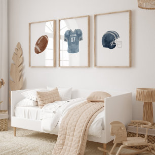 Jeux D'art Mural American football nom personnalisé pépinière ensem