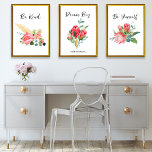 Jeux D'art Mural Aquarelle Floral Affirmation positive Texte person<br><div class="desc">Ensemble d'affiches d'art floral super amusantes avec des fleurs d'aquarelle peintes à la main et votre texte personnalisé. Les affirmations positives actuelles peuvent facilement être modifiées. Parfait pour une chambre à thème fleuri,  bureau,  dortoir,  etc. - fait également un cadeau de vacances ou d'anniversaire parfait.</div>