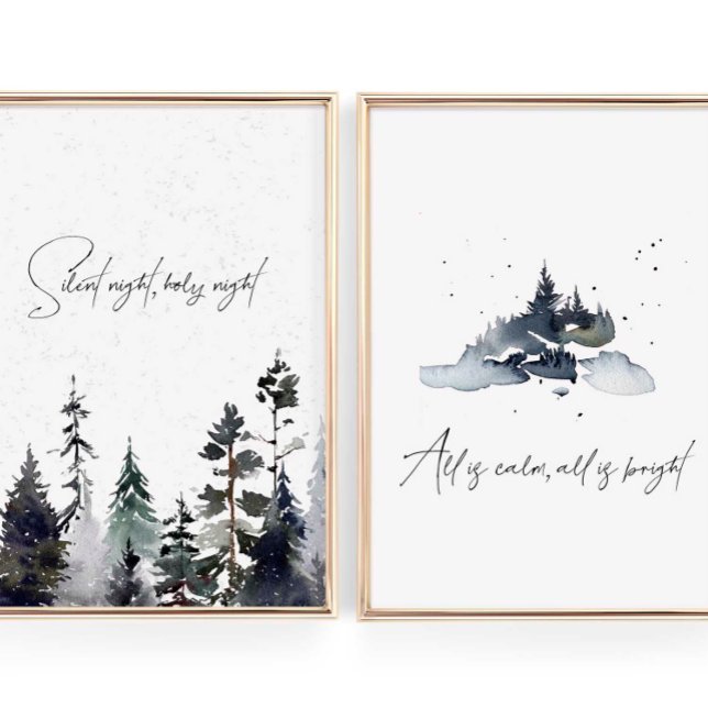 Jeux D'art Mural Aquarelle Silencieuse nuit Noël hymne (Créateur téléchargé)