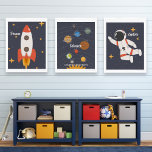 Jeux D'art Mural Astronaut Space Nursery Decor Nom du texte personn<br><div class="desc">Ensemble super amusant d'estampes de pépinière ou de salle de jeux avec des conceptions thématiques de l'espace d'une fusée, carte du système solaire et astronaute. Personnalisez avec vos propres affirmations et le nom de l'enfant ou effacez et n'avez que les illustrations. Parfait pour un espace ou une garderie ou salle...</div>