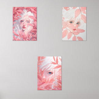 Jeux D'art Mural Beauté éthérée en fleur Dreamy White Haired