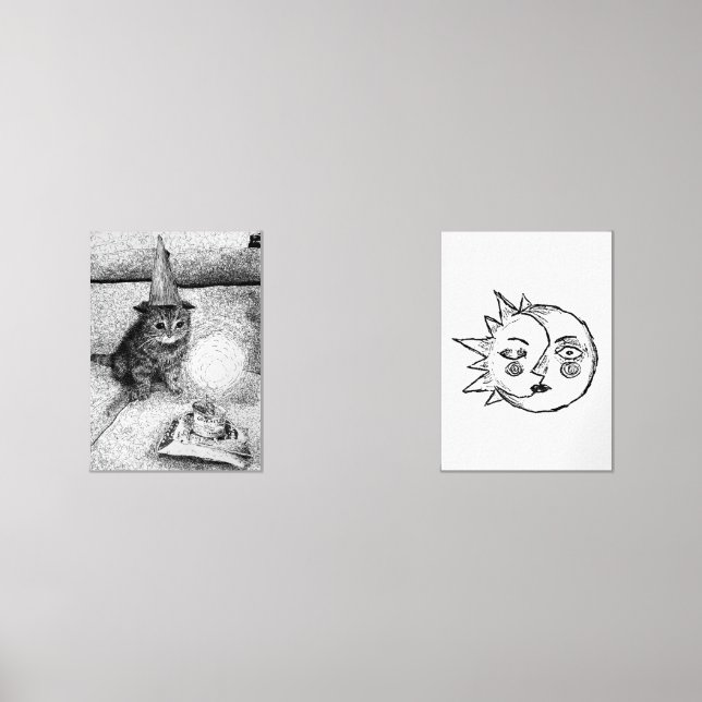 Jeux D'art Mural Birthday Cat & Sun and Moon (Recto)