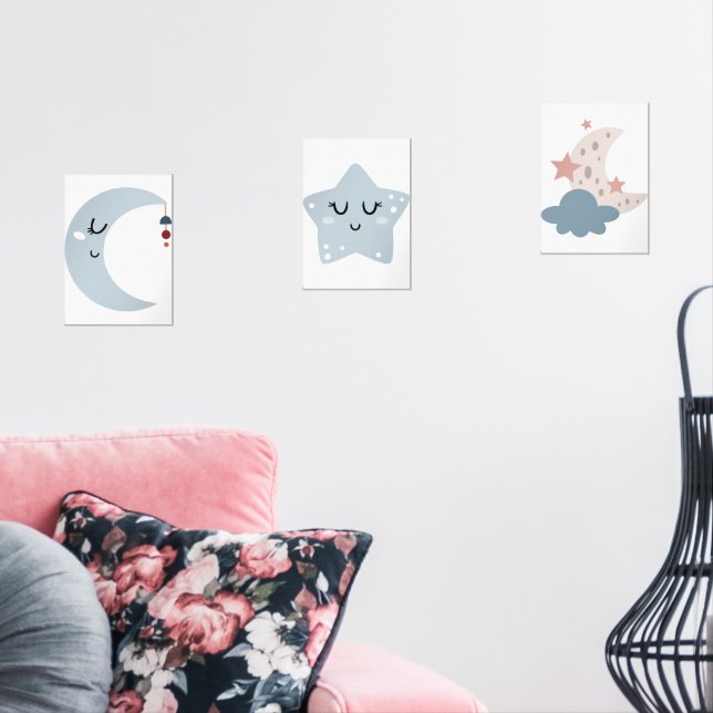 Jeux D'art Mural Boho Moon et Star Nursery (Salon)