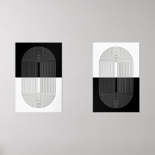 Jeux D'art Mural Boho noir et blanc