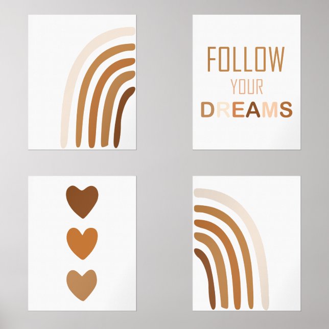 Jeux D'art Mural Boho Rainbow Motivational citations Classroom Deco (Recto)