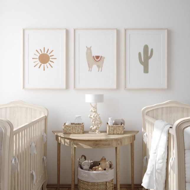Jeux D'art Mural Boho Sud-Ouest Llama Girl Nursery Décor (Créateur téléchargé)
