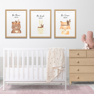 Jeux D'art Mural Boho Woodland Animaux Personnalisé Baby Nursery