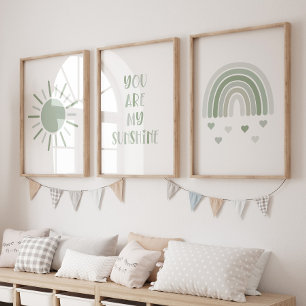 Jeux D'art Mural Boho You Are My Sunshine Sun Rainbow
