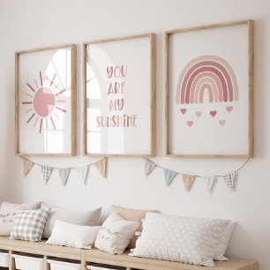 Jeux D'art Mural Boho You Are My Sunshine Sun Rainbow
