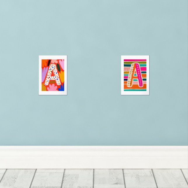 Jeux D'art Mural Bright Dopamine Decor Monogram Letter A (Parquet)