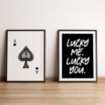 Jeux D'art Mural Carte de jeu moderne Lucky Ace Noir & Blanc<br><div class="desc">Carte de jeu moderne Lucky Ace Noir & Blanc</div>