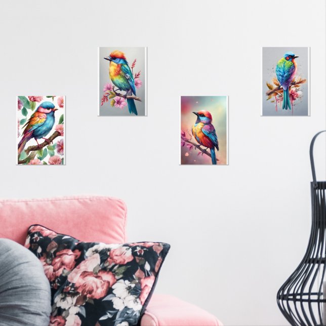 Jeux D'art Mural Colorful birds (Salon)