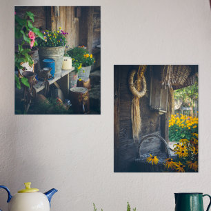 Jeux D'art Mural Cosy cottage de campagne porche orné de fleurs