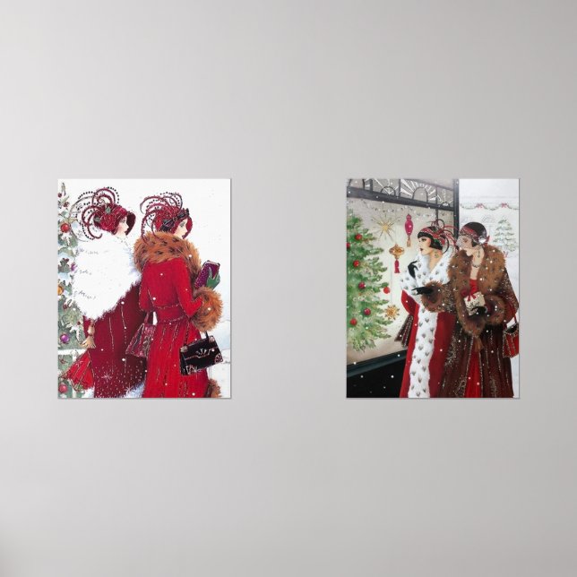 Jeux D'art Mural Dames de Noël Art déco rétro (Recto)