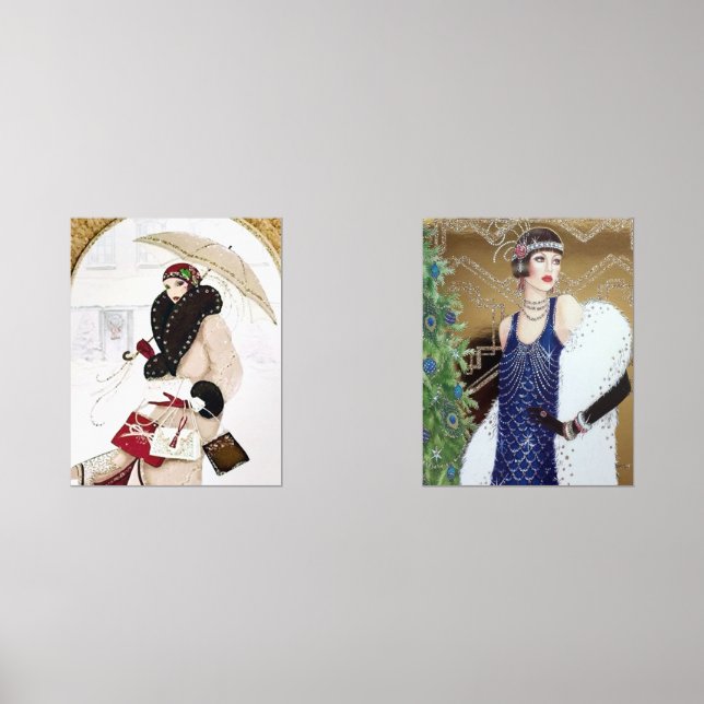 Jeux D'art Mural Dames de Noël Art déco rétro (Recto)