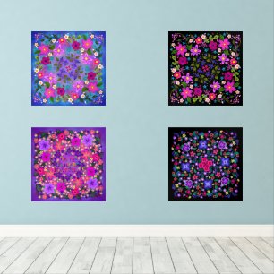 Jeux D'art Mural De Belles Fleurs De Boho Fleurissant Folie