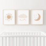 Jeux D'art Mural Décor de la pouponnière Neutre Rose Cloud Lune Sun<br><div class="desc">Augmentez l'espace de votre petite fille grâce à ces empreintes de lune,  de nuages et de pépinière de soleil.</div>
