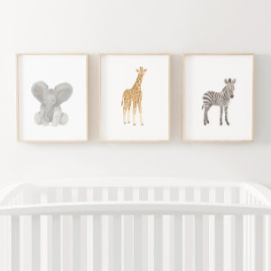 Jeux D'art Mural Décor pour bébé Safari animal Nursery Décor