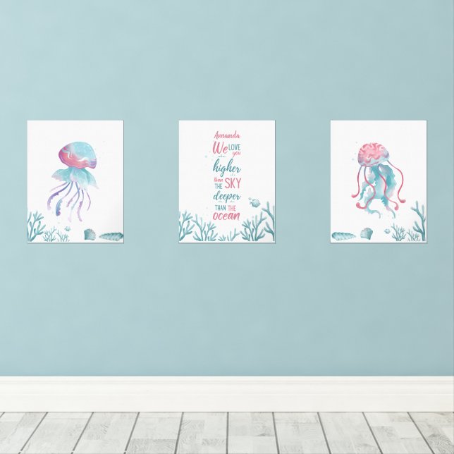 Jeux D'art Mural Deep Green Turquoise Love Personnalisable (Parquet)