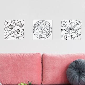 Jeux D'art Mural Diseño abstracto hecho a mano flores