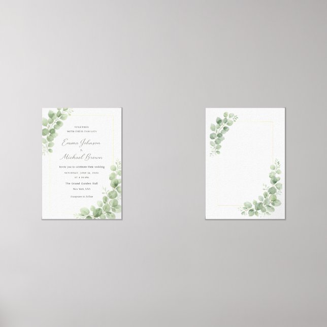 Jeux D'art Mural Elegant Greenery Botanical Wedding Invitation  (Recto)