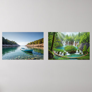 Jeux D'art Mural Emerald Forest Waterfalls and
