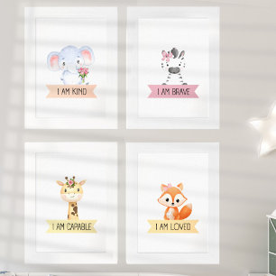 Jeux D'art Mural Enfants Affirmation Art - Beaux animaux Galerie
