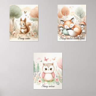 Jeux D'art Mural Forêt personnalisable Animal Baby Room Nursery