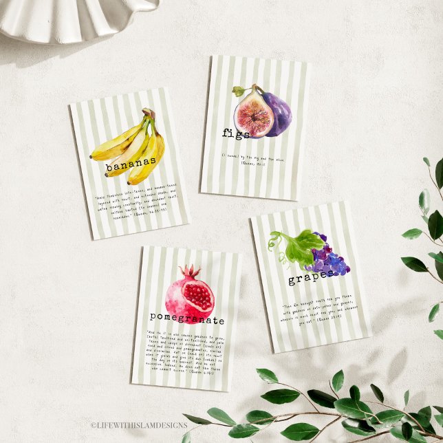 Jeux D'art Mural Fruits mentioned in the Quran 5x7 Print Set (Créateur téléchargé)