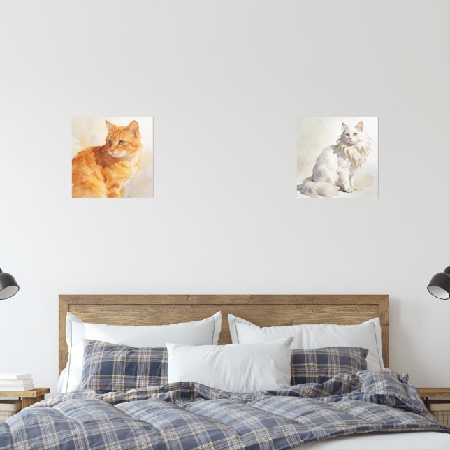 Jeux D'art Mural  Garden Cat Print Set (Chambre à coucher)