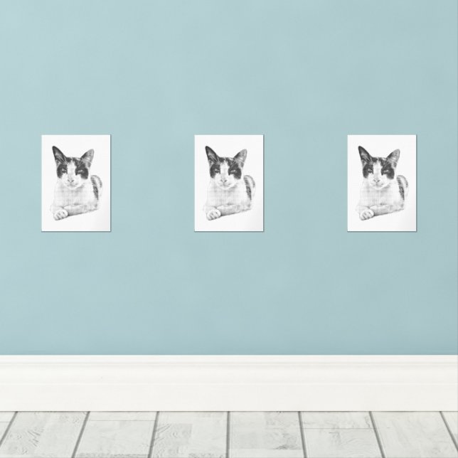 Jeux D'art Mural Halftone Kitty Portrait (Parquet)