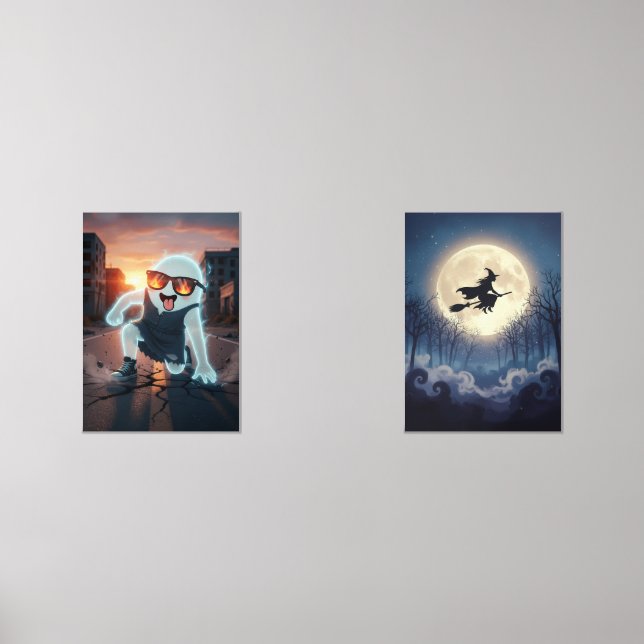 Jeux D'art Mural Halloween Cool éffrayant Fun & Witchy (Recto)