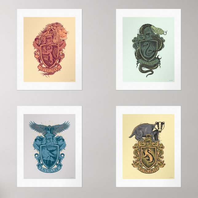 Jeux D'art Mural HOGWARTS™ Illustrations de tomes de la maison (Recto)