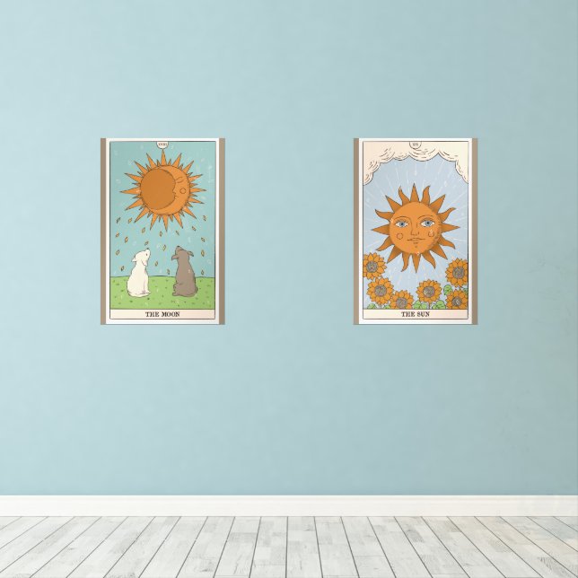Jeux D'art Mural Illustrations de Tarot moderne Sun & Moon (Parquet)
