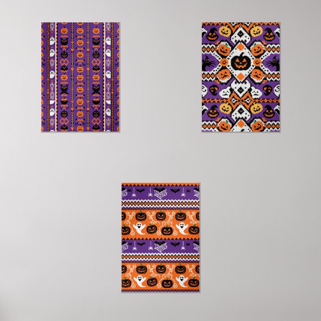 Jeux D'art Mural Impression/cadre de Motif Citrouille éffrayant (Recto)