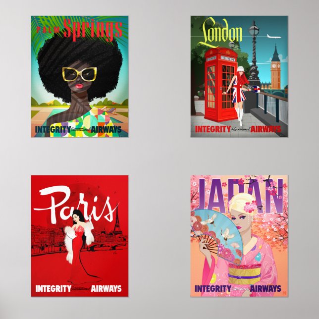 Jeux D'art Mural Integrity International Airways Small Print Set (Recto)
