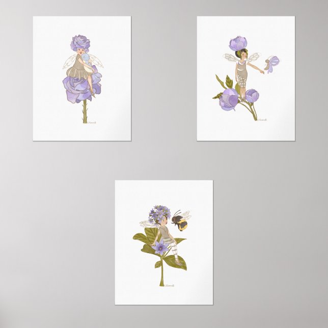 Jeux D'art Mural Jeu d'impression Floral violet Pixie (Recto)