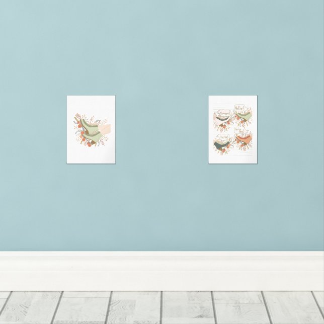 Jeux D'art Mural Jeux d'impression illustrés de patins à rouleaux (Parquet)